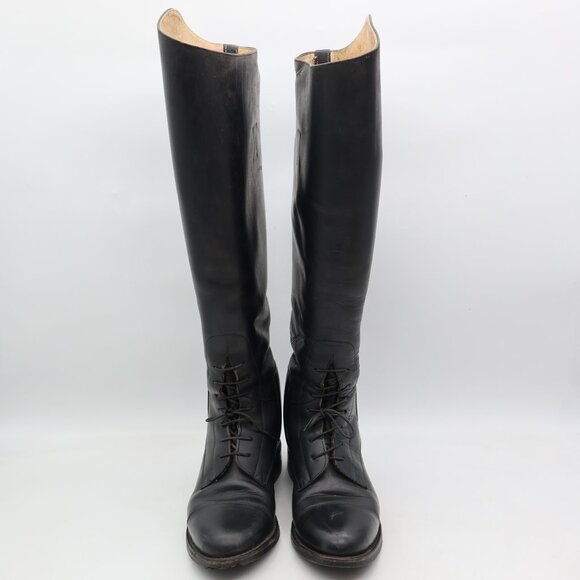 The Effingham Riding Boots By Bond Boot Co Womens US Size 7 W C Black Leather - Picture 2 of 11